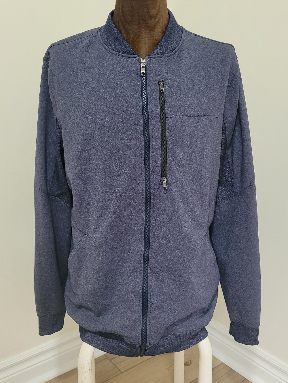 Lululemon Men's Six Pack Zippered Jacket XL Heathered Blue Athleisure